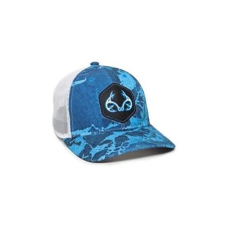 Outdoor Cap Realtree Logo Meshback Cap, Wav3 Provence BlueWhite, One Size Fits Most RTF04A-WPBW